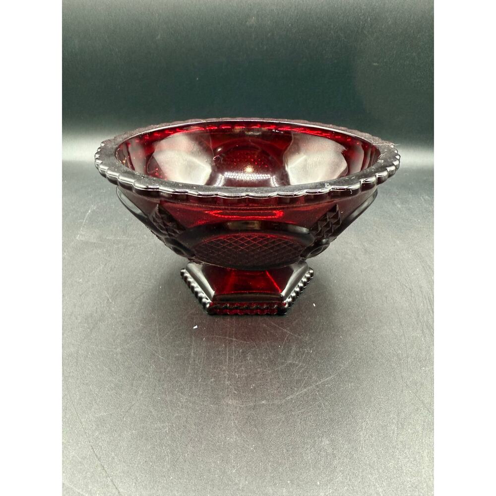 Vintage Avon Cape Cod Ruby Red Footed Pedestal Bowl-Candy or Nut Dish